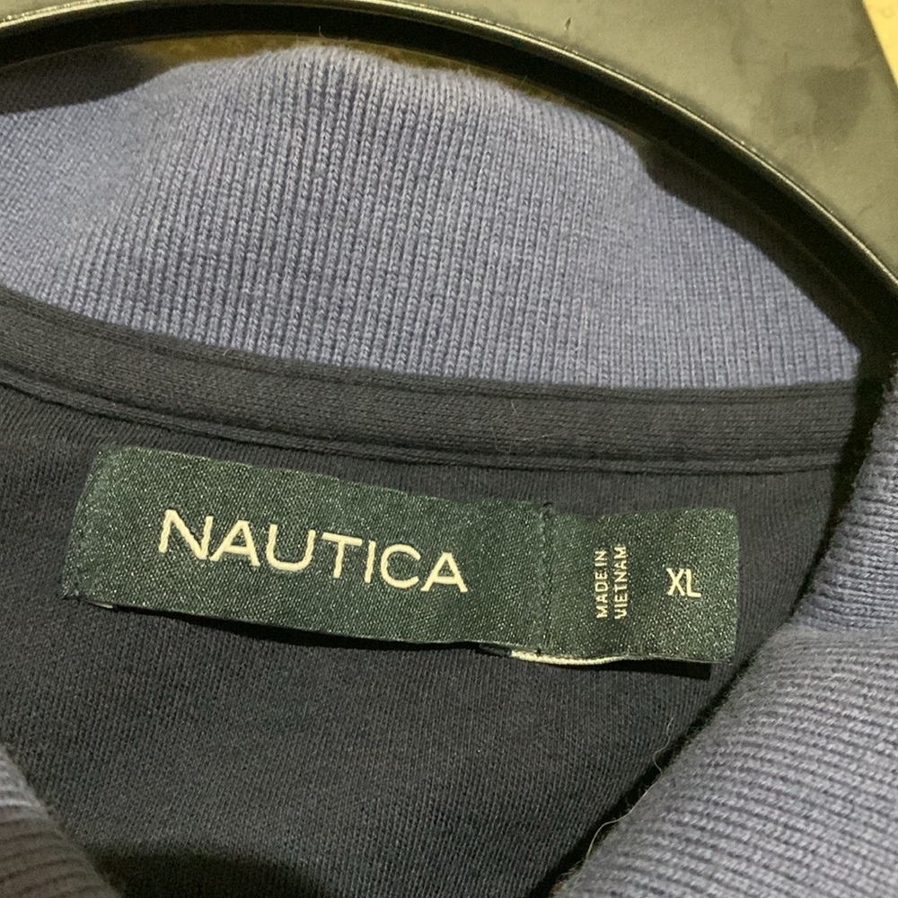 Nautica Men's Polo Shirt XL Stretchy Short Sleeve Pull Over LOGO Blue Cotton - Picture 6 of 13
